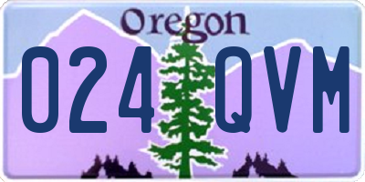 OR license plate 024QVM