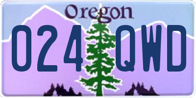 OR license plate 024QWD
