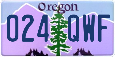 OR license plate 024QWF