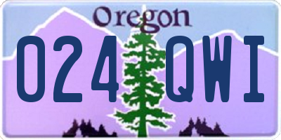 OR license plate 024QWI