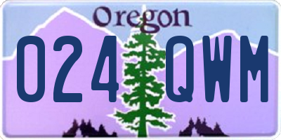 OR license plate 024QWM