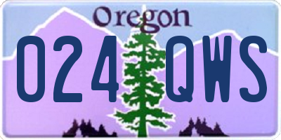 OR license plate 024QWS