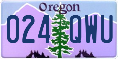 OR license plate 024QWU