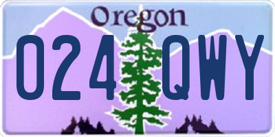 OR license plate 024QWY