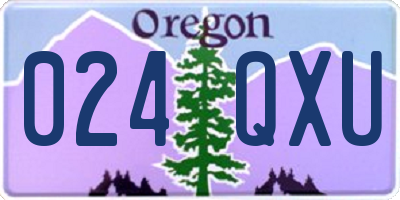 OR license plate 024QXU