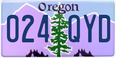 OR license plate 024QYD