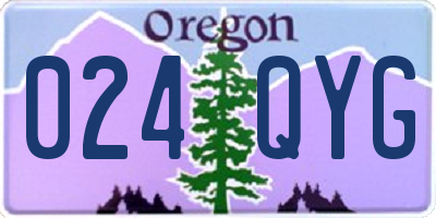 OR license plate 024QYG