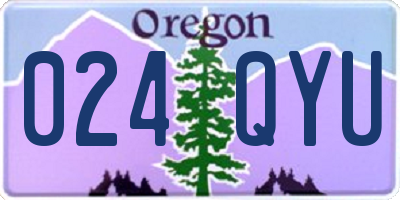 OR license plate 024QYU