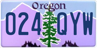 OR license plate 024QYW