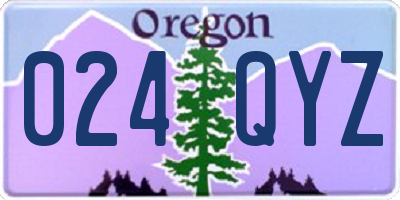 OR license plate 024QYZ