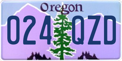 OR license plate 024QZD