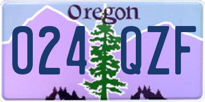 OR license plate 024QZF