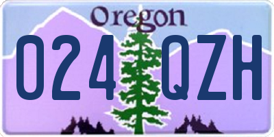 OR license plate 024QZH