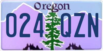 OR license plate 024QZN