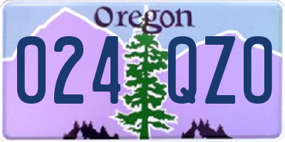 OR license plate 024QZO