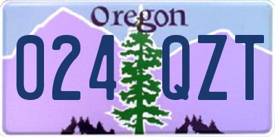 OR license plate 024QZT
