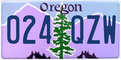 OR license plate 024QZW