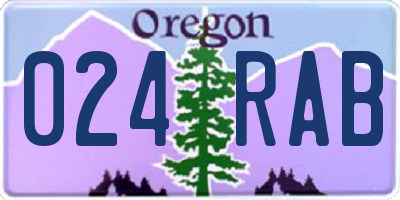 OR license plate 024RAB