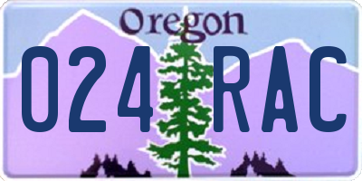 OR license plate 024RAC