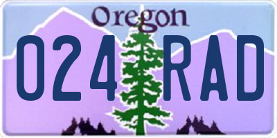 OR license plate 024RAD