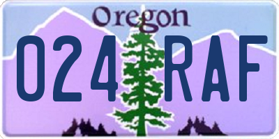 OR license plate 024RAF