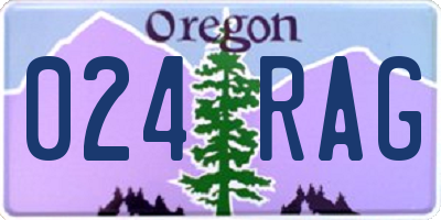 OR license plate 024RAG