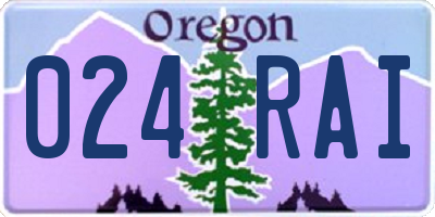 OR license plate 024RAI