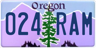 OR license plate 024RAM