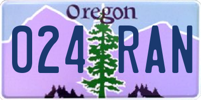 OR license plate 024RAN