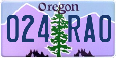 OR license plate 024RAO