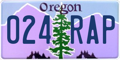 OR license plate 024RAP
