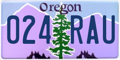 OR license plate 024RAU