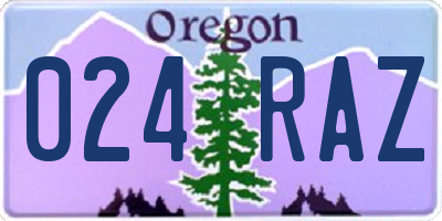 OR license plate 024RAZ