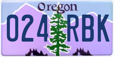 OR license plate 024RBK