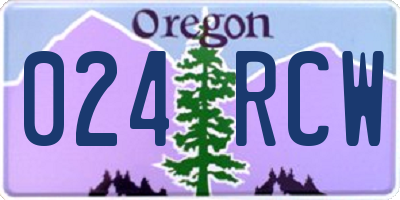 OR license plate 024RCW