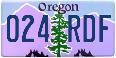 OR license plate 024RDF