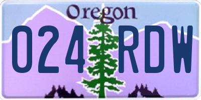 OR license plate 024RDW