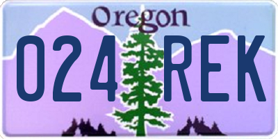 OR license plate 024REK