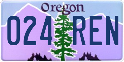 OR license plate 024REN
