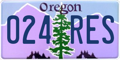 OR license plate 024RES
