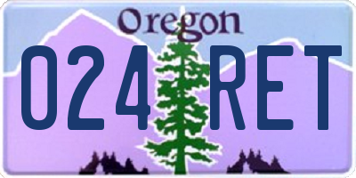 OR license plate 024RET