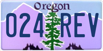 OR license plate 024REV