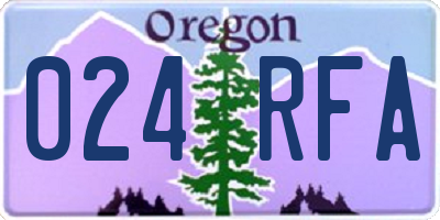 OR license plate 024RFA
