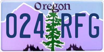 OR license plate 024RFG