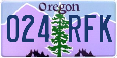 OR license plate 024RFK