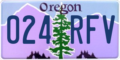 OR license plate 024RFV