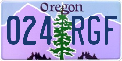 OR license plate 024RGF