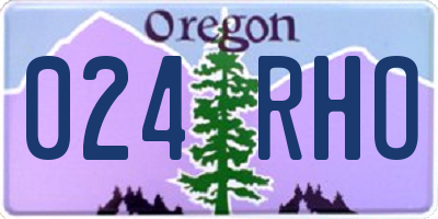 OR license plate 024RHO
