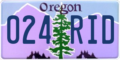 OR license plate 024RID