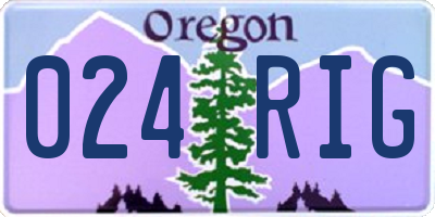 OR license plate 024RIG